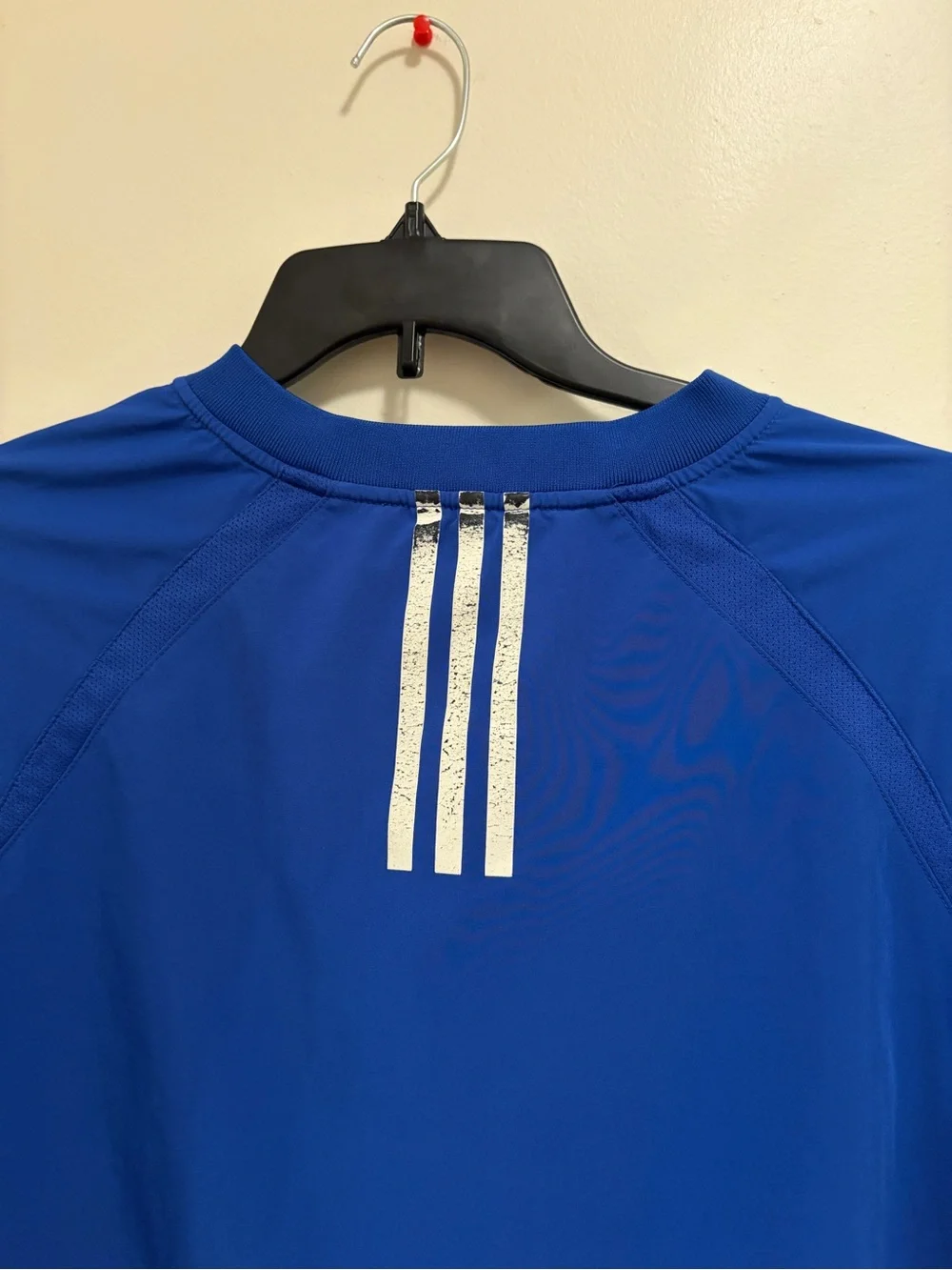 adidas Men's Bright Blue Short Sleeve Half-Zip Performance Windbreaker